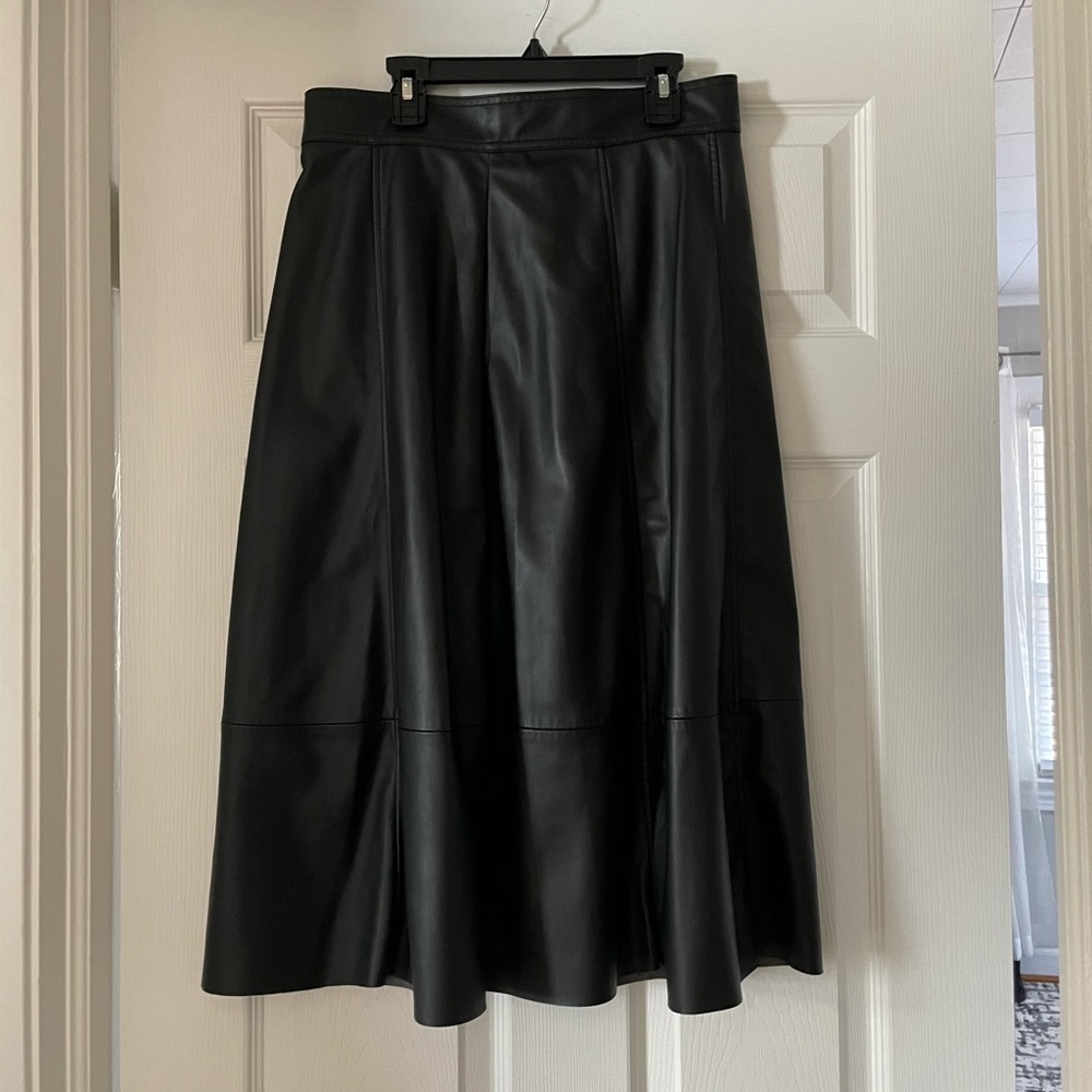 Faux Leather midi skirt